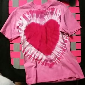 Tie die heart shirt